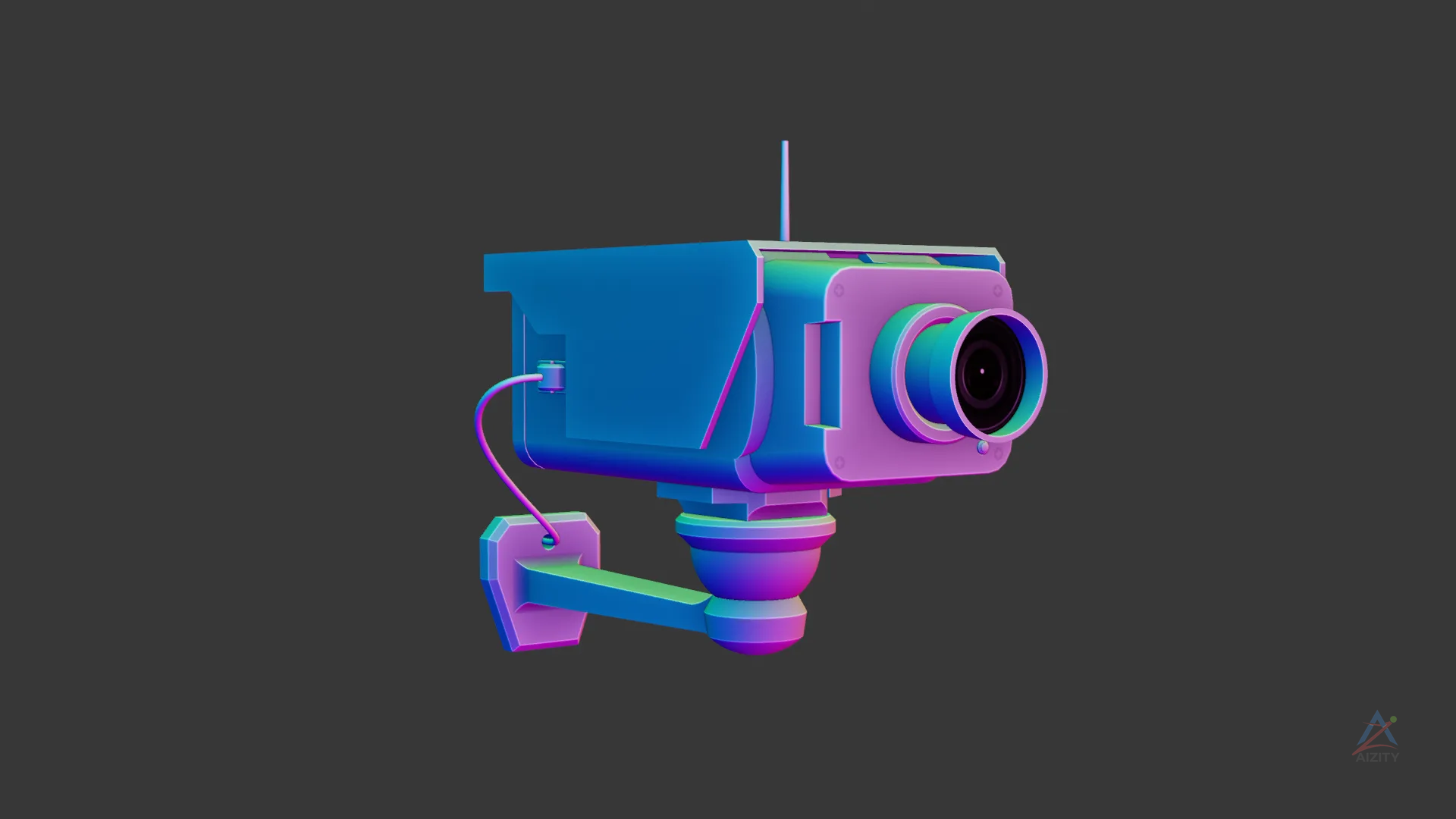 Smart Home Security Camera 3D Model - View 2