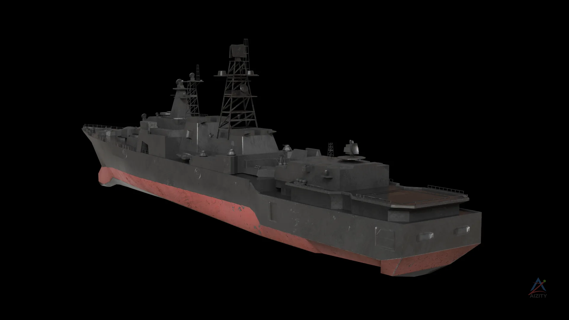 Destroyer Warship – 3D Model (2K Textures) - View 2