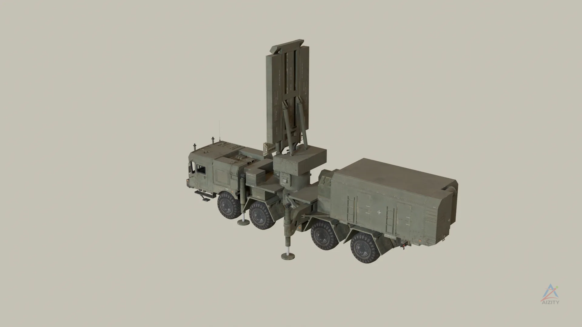Mobile Anti-Air Radar – 3D Model  - View 2