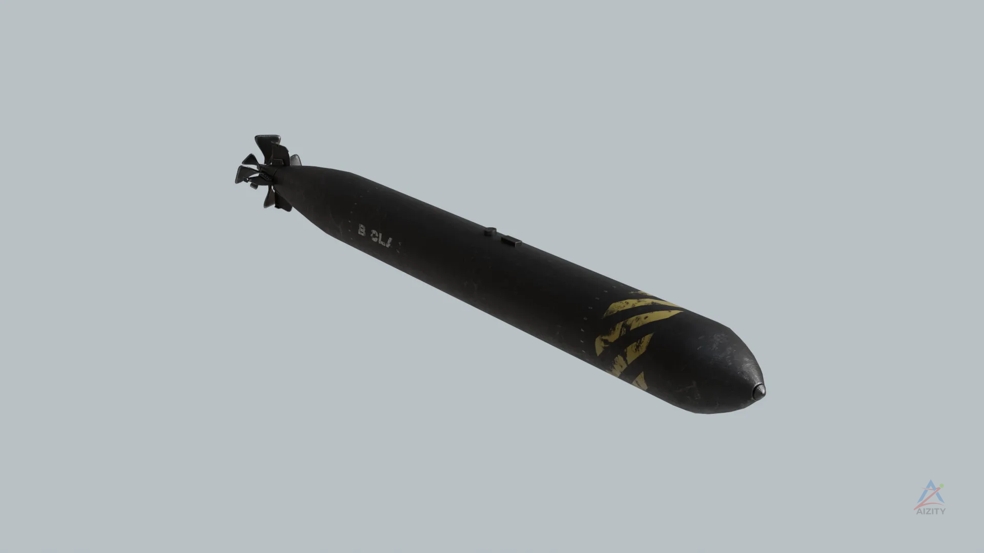 Submarine Torpedo – 3D Model - View 2