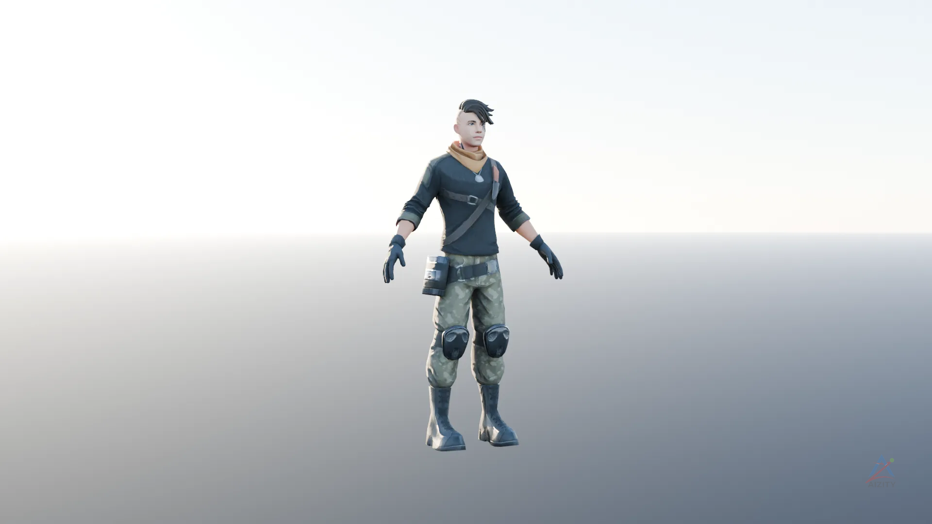 Cyber Male Character 3D Model