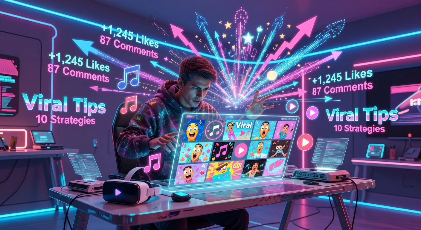 Synthwave Content Creator in Futuristic Studio