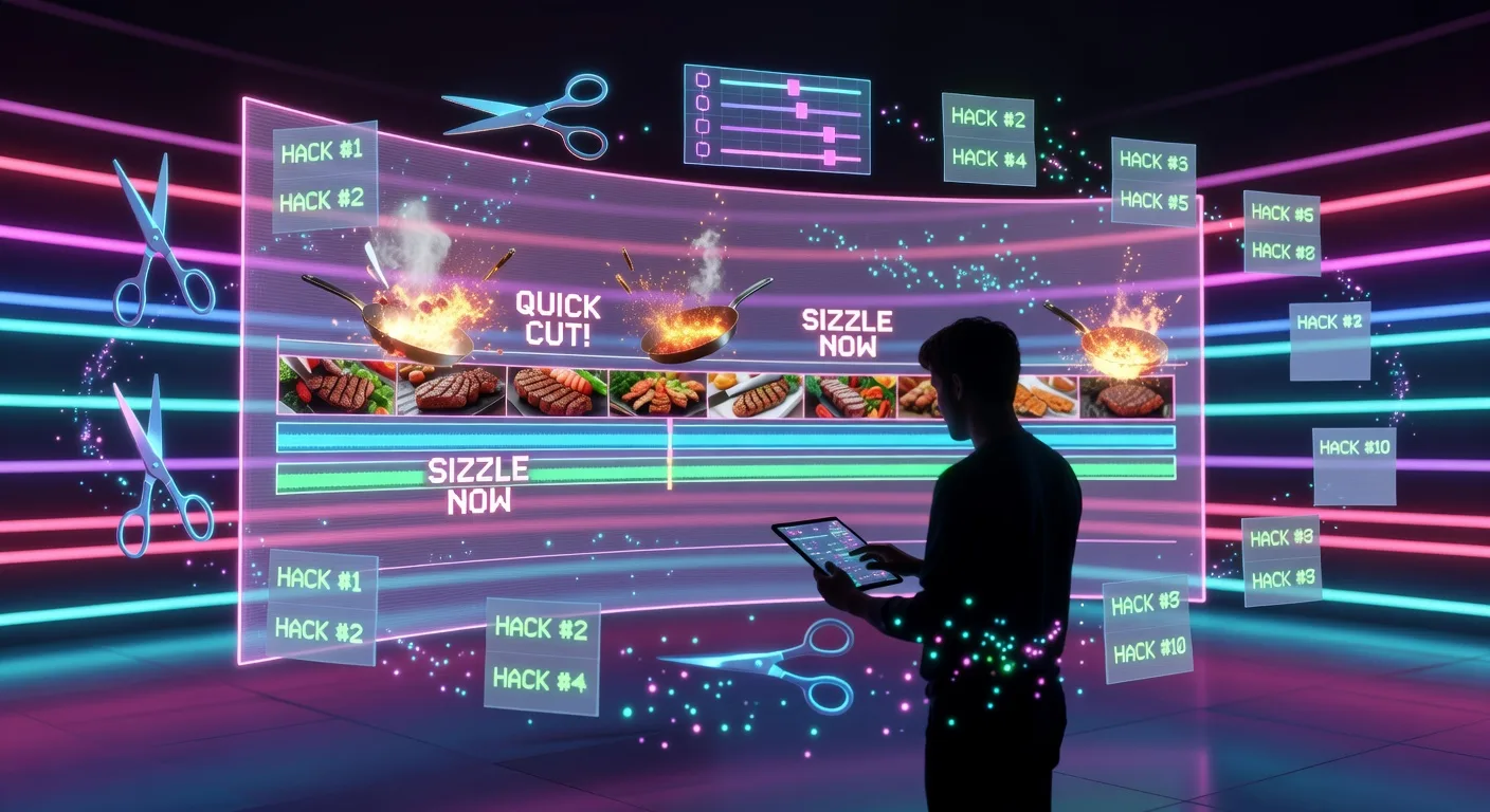 Futuristic Video Editing Suite in Synthwave Style