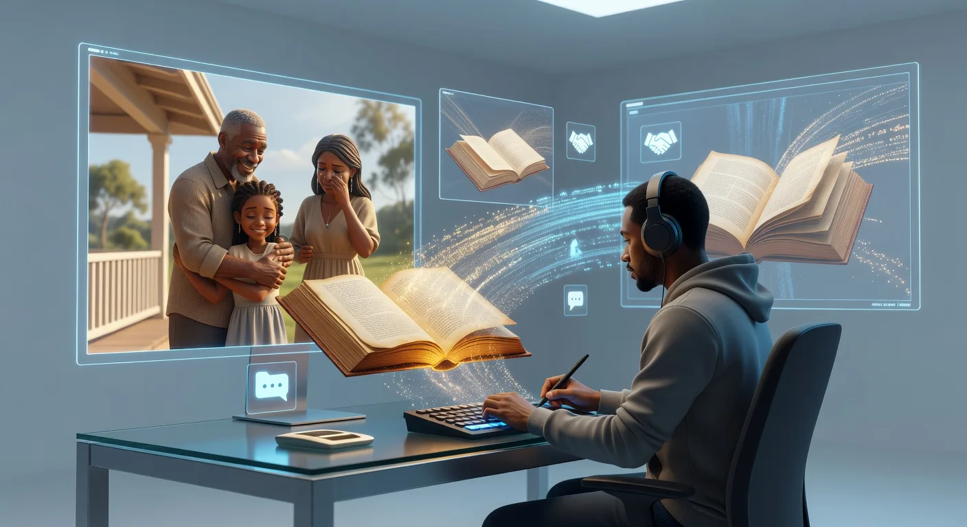 Modern Animator Crafting Emotional 3D Family Reunion Scene