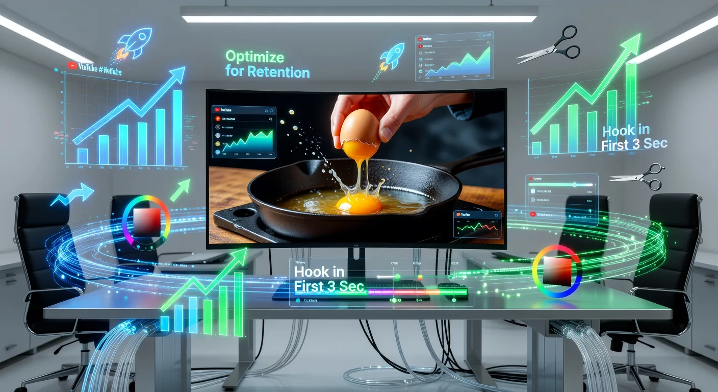 Futuristic Video Editing Studio With Viral Shorts