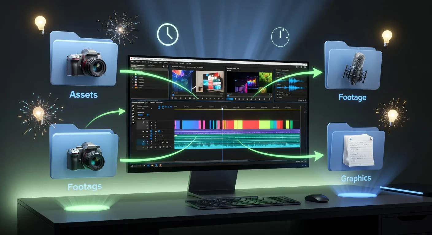 Modern Video Editing Workflow Illustration